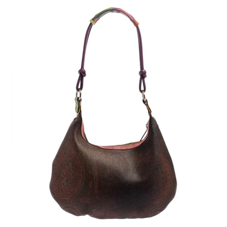 Pre Owned Etro Multicolor Paisley Print Coated Canvas Hobo