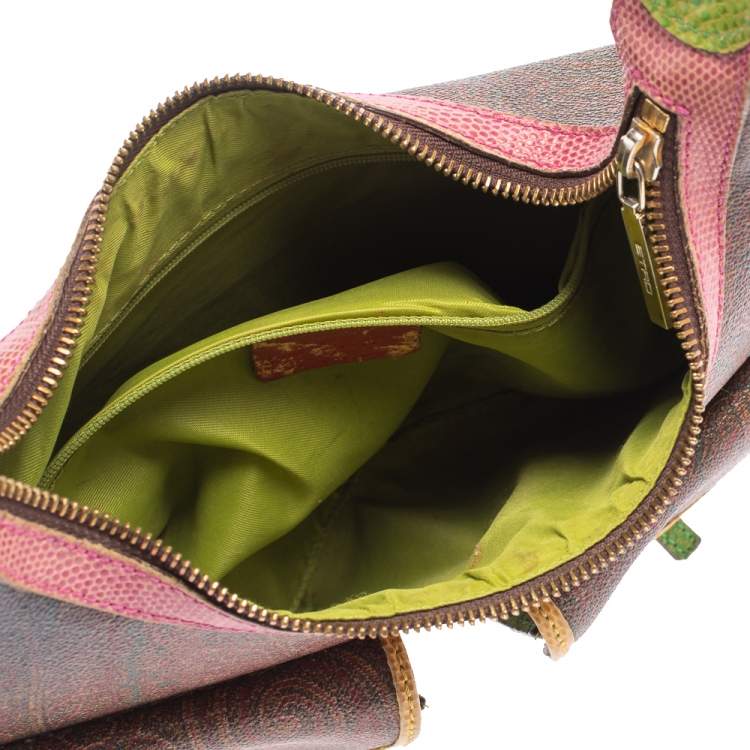 Pre Owned Etro Multicolor Paisley Print Coated Canvas Hobo