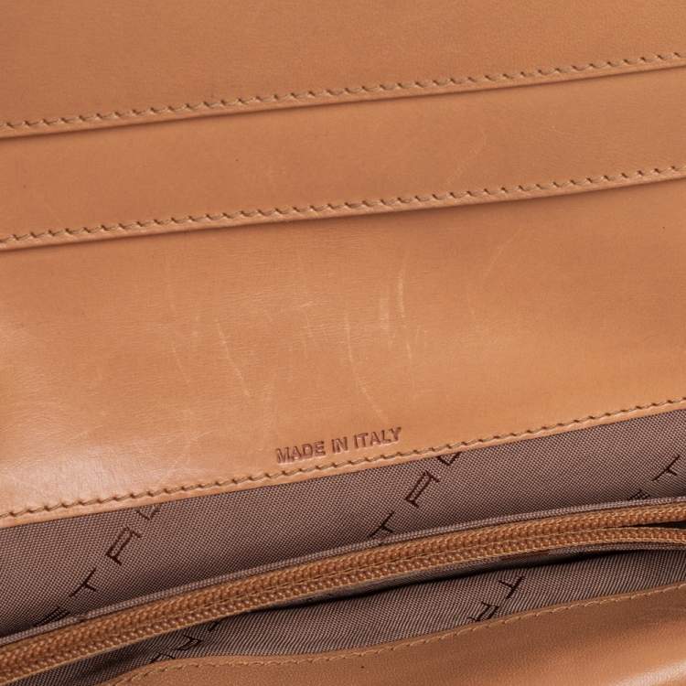 Pre Owned Etro White/Brown Paisley Print Coated Canvas Continental Wallet