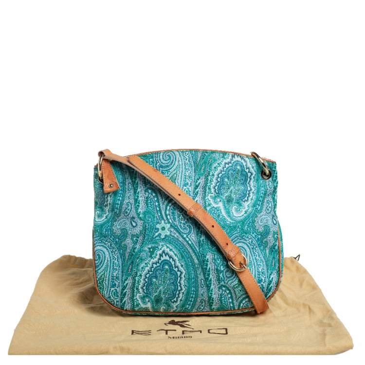 Pre Owned Etro Paisley Print Coated Canvas Shoulder Bag