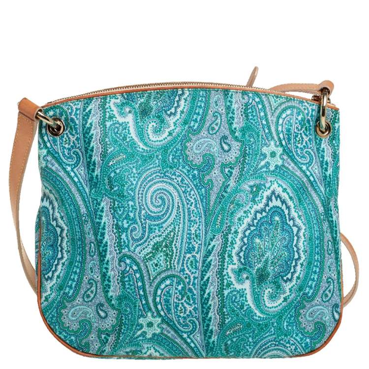Pre Owned Etro Paisley Print Coated Canvas Shoulder Bag
