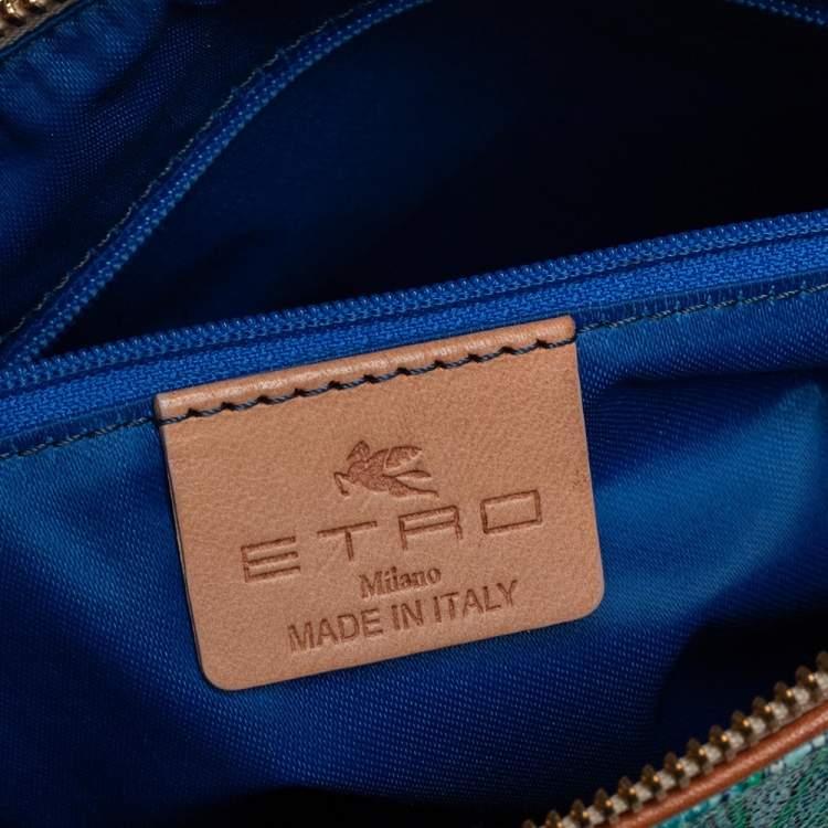 Pre Owned Etro Paisley Print Coated Canvas Shoulder Bag