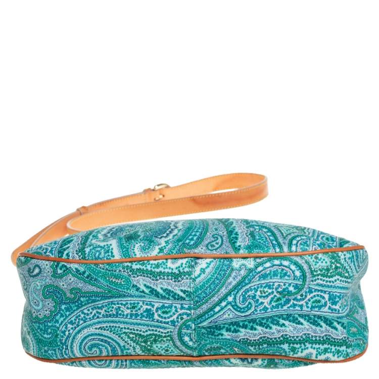 Pre Owned Etro Paisley Print Coated Canvas Shoulder Bag