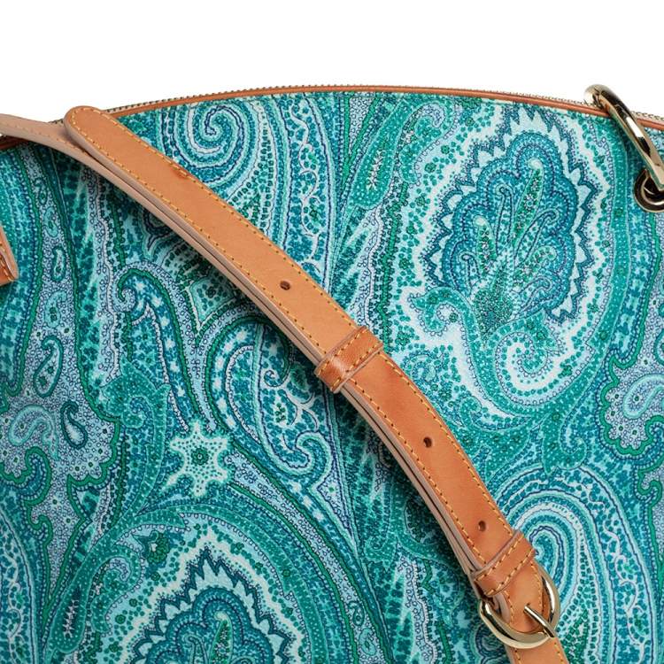 Pre Owned Etro Paisley Print Coated Canvas Shoulder Bag