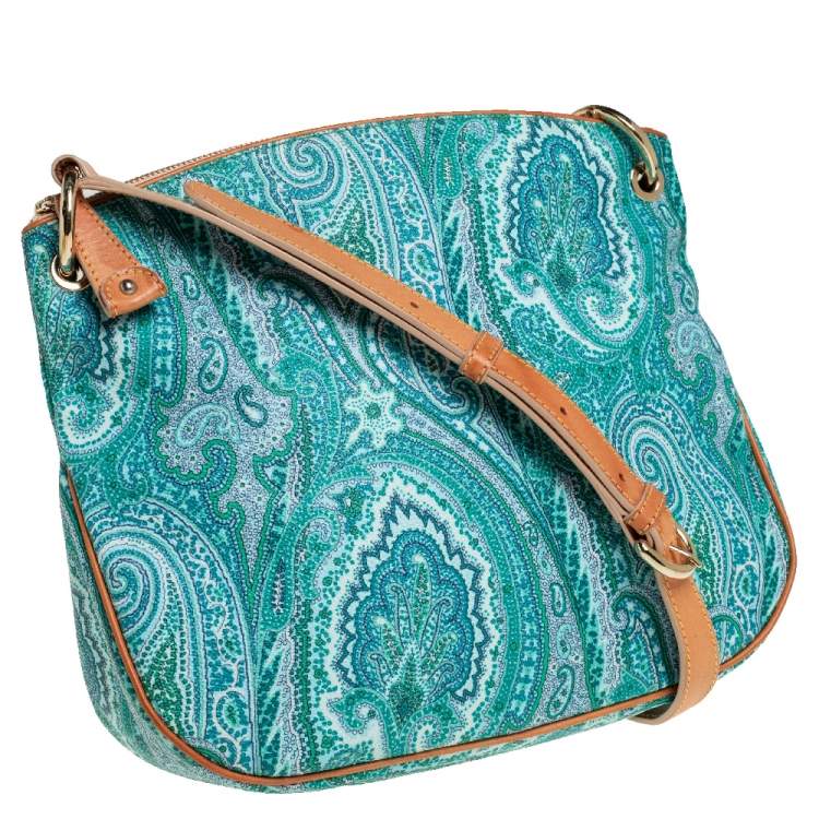 Pre Owned Etro Paisley Print Coated Canvas Shoulder Bag