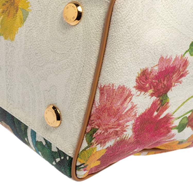 Pre Owned Etro Multicolor Floral Print Coated Canvas and Leather Boston Bag
