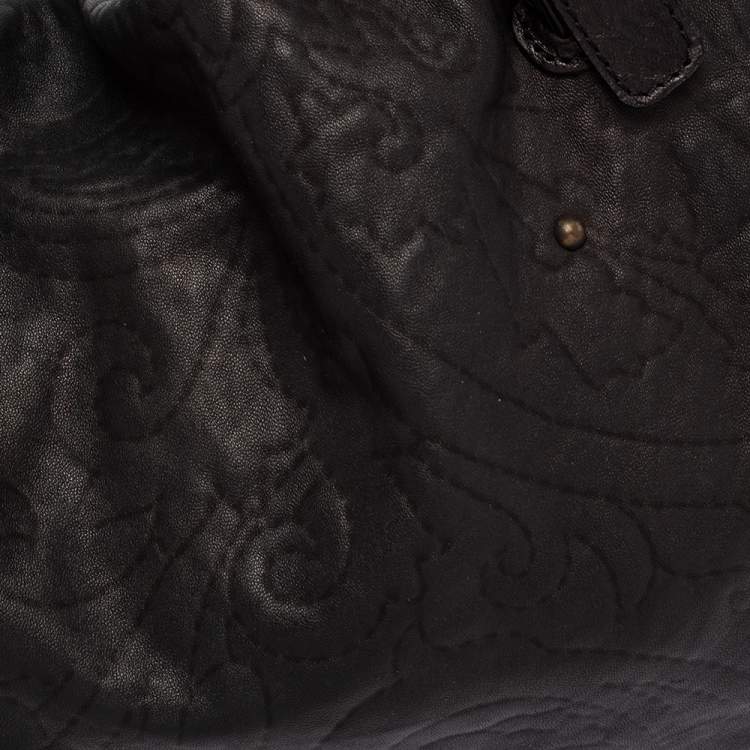 Pre Owned Etro Black Leather Top Handle Satchel