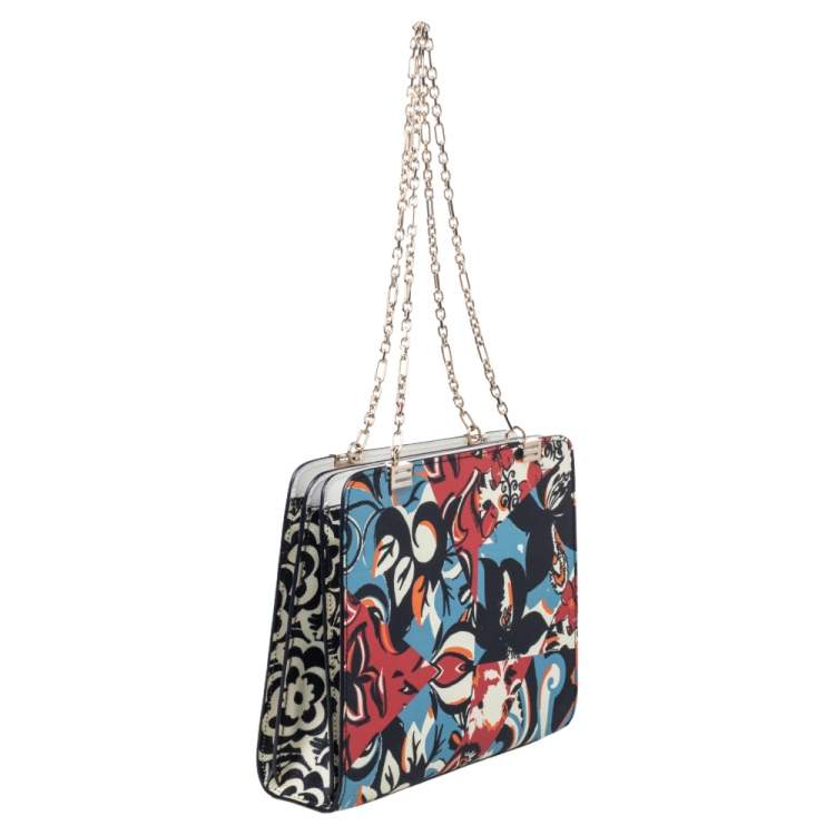 Pre Owned Etro Beige Printed Coated Canvas Chain Shoulder Bag