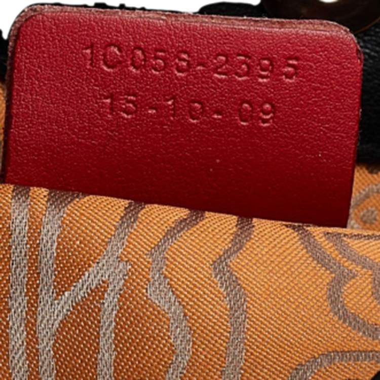 Pre Owned Etro Black Leather Embellished Tote