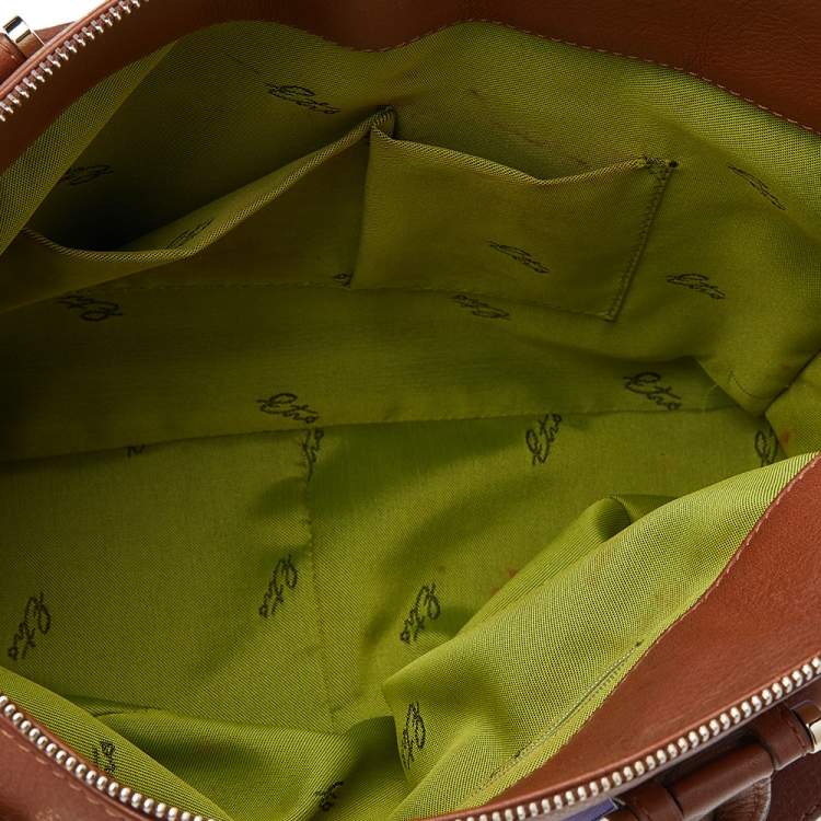 Pre Owned Etro Multicolor Leather Top Zip Shoulder Bag