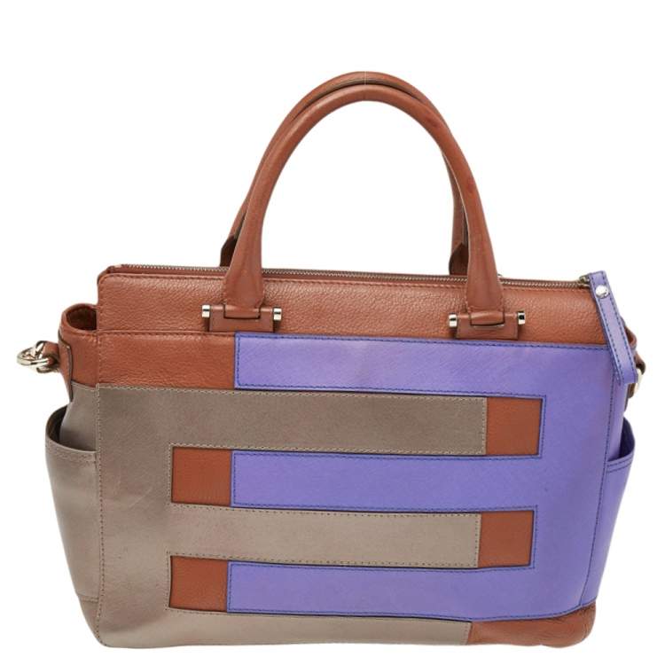 Pre Owned Etro Multicolor Leather Top Zip Shoulder Bag