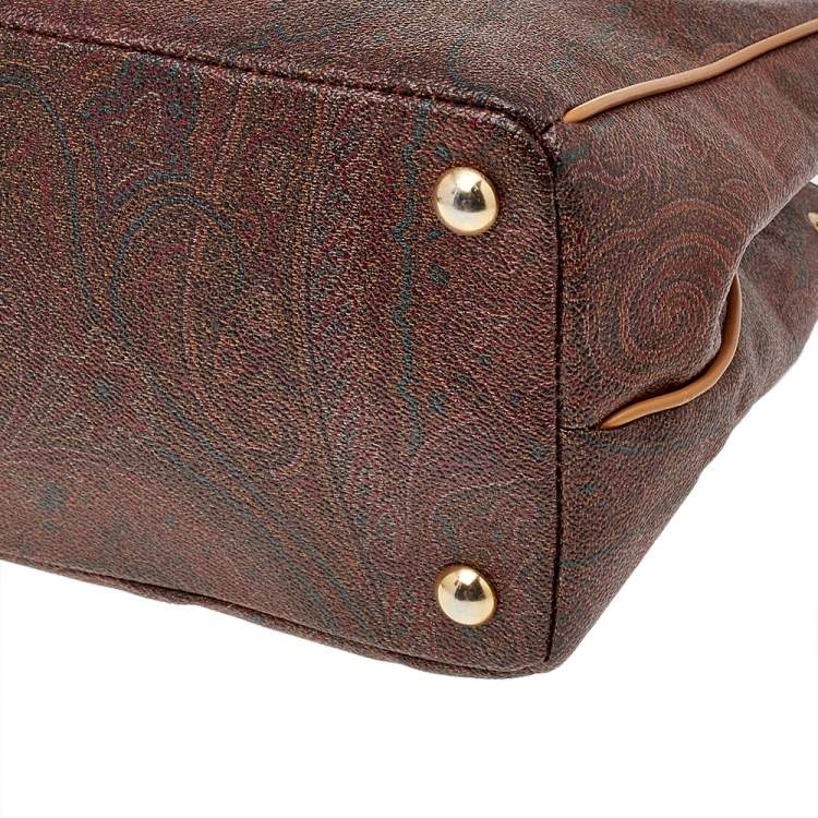 Pre Owned Etro Multicolor Paisley Print Coated Canvas and Leather Satchel