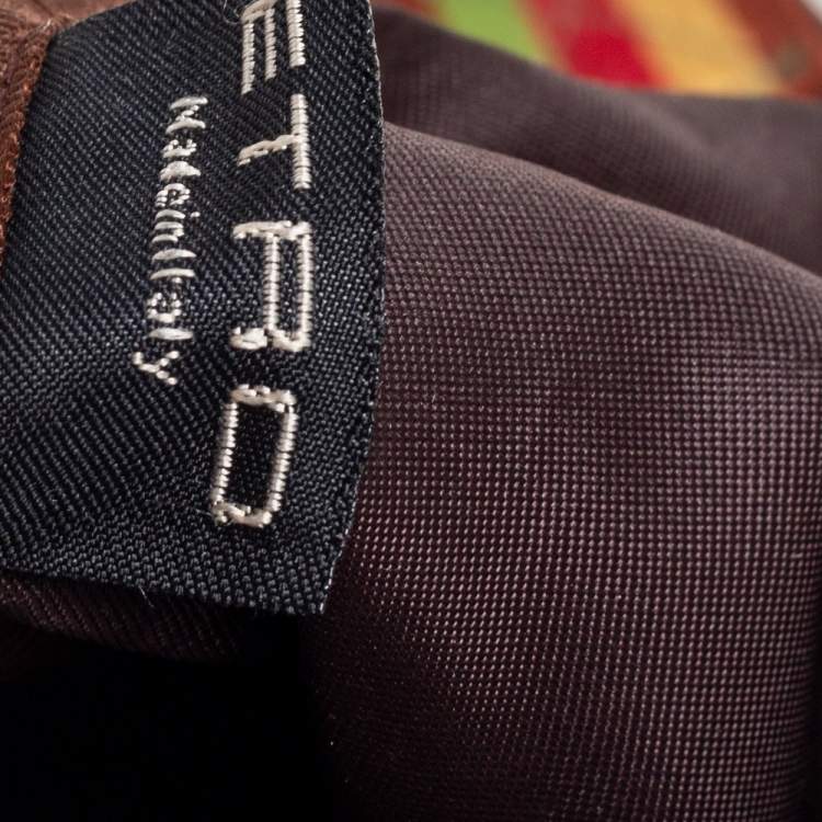 Pre Owned Etro Brown Fabric Logo Embroidered Hobo