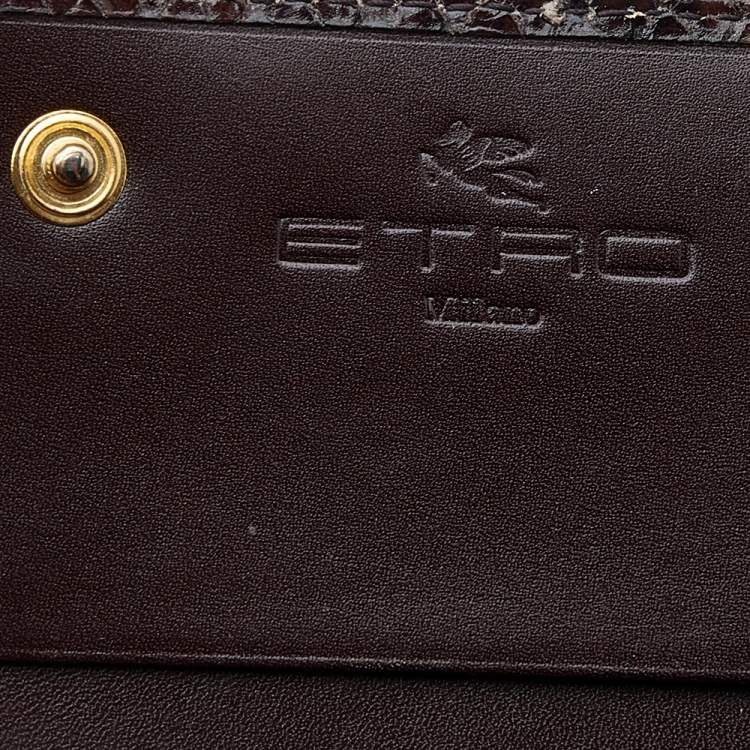 Pre Owned Etro Multicolor Python Effect Leather Flap Continental Wallet