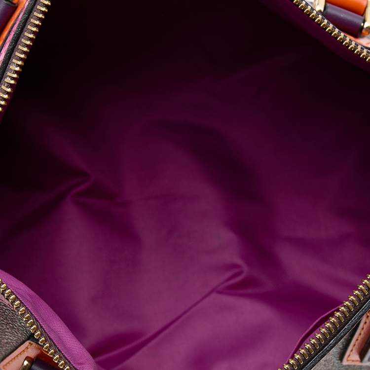 Pre Owned Etro Tricolor Paisley Print Coated Canvas and Leather Boston Bag