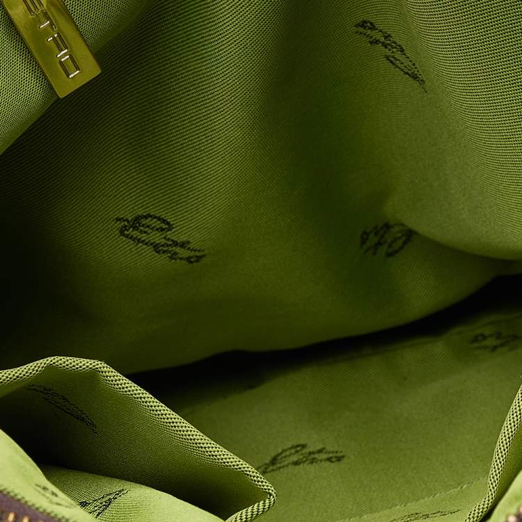 Pre Owned Etro Brown Paisley Print Coated Canvas Shoulder Bag