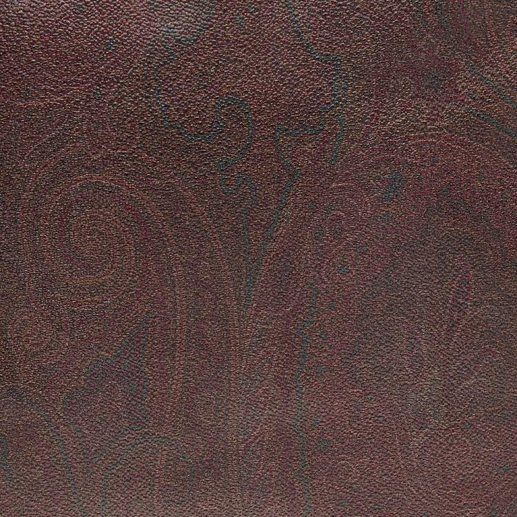 Pre Owned Etro Brown Paisley Print Coated Canvas Shoulder Bag