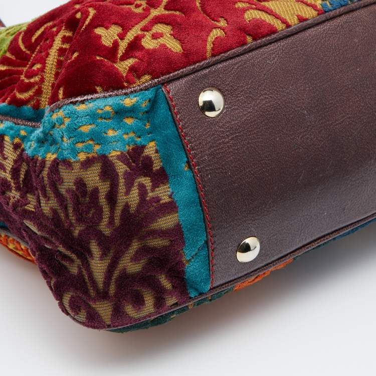 Pre Owned Etro Multicolor Floral Velvet Tote