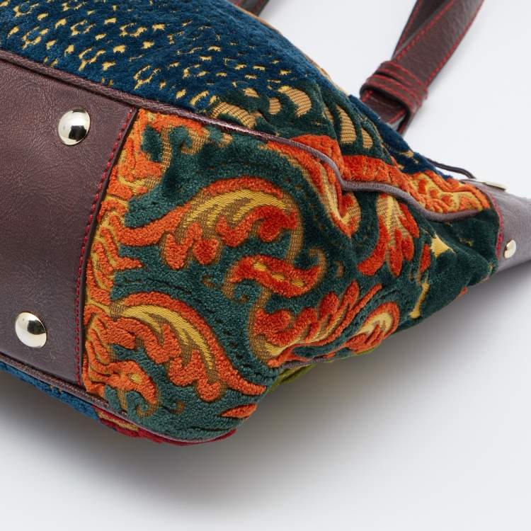 Pre Owned Etro Multicolor Floral Velvet Tote