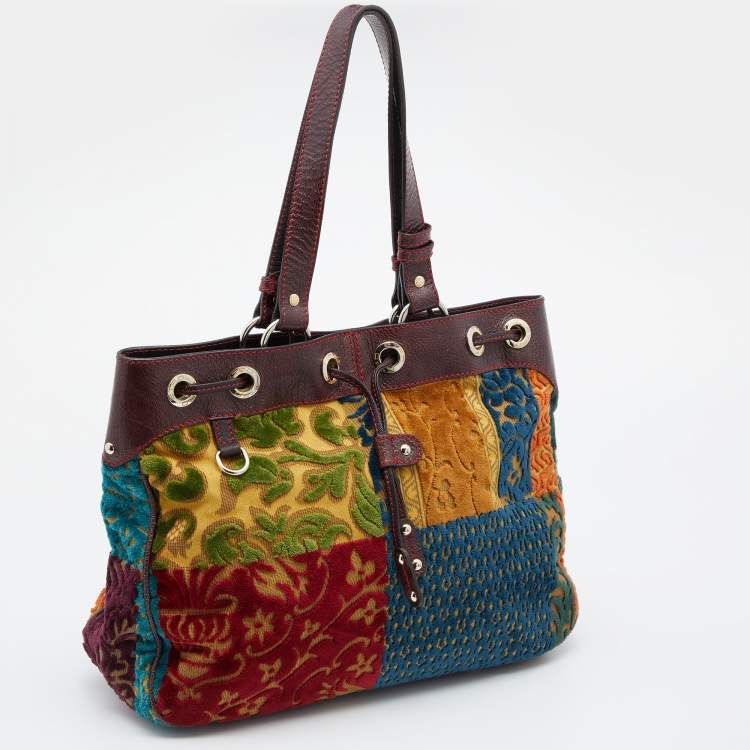 Pre Owned Etro Multicolor Floral Velvet Tote
