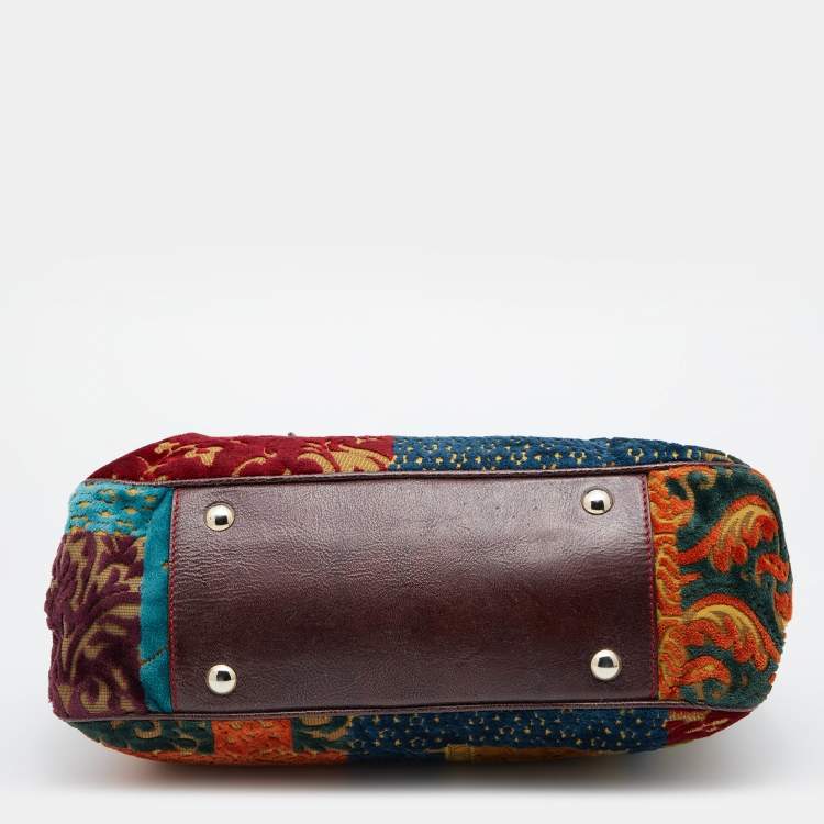 Pre Owned Etro Multicolor Floral Velvet Tote