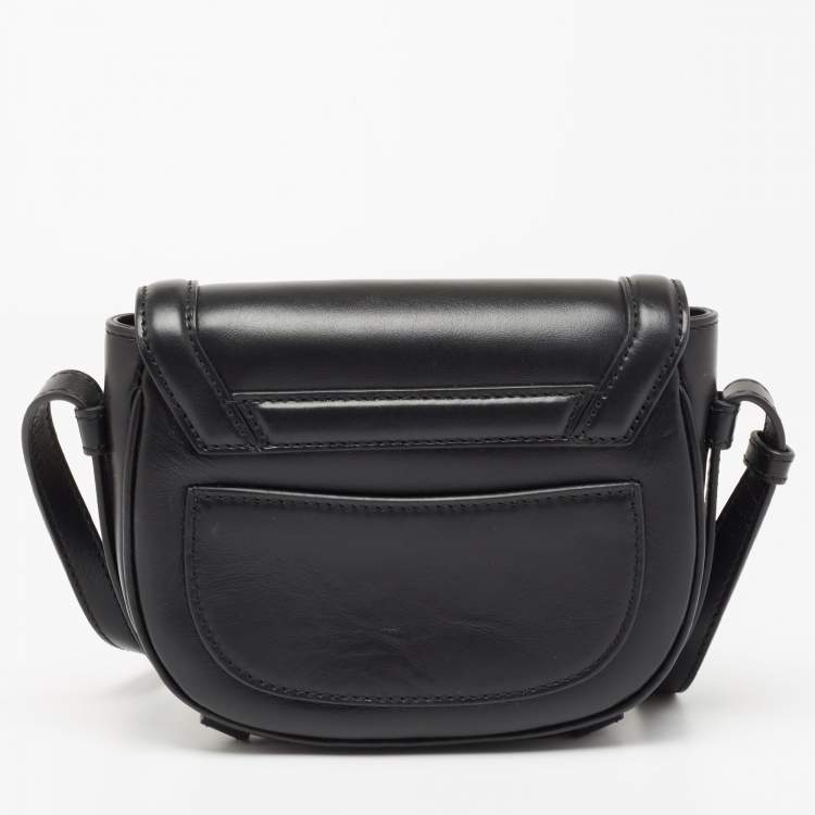 Pre Owned Etro Black Leather Flap Crossbody Bag