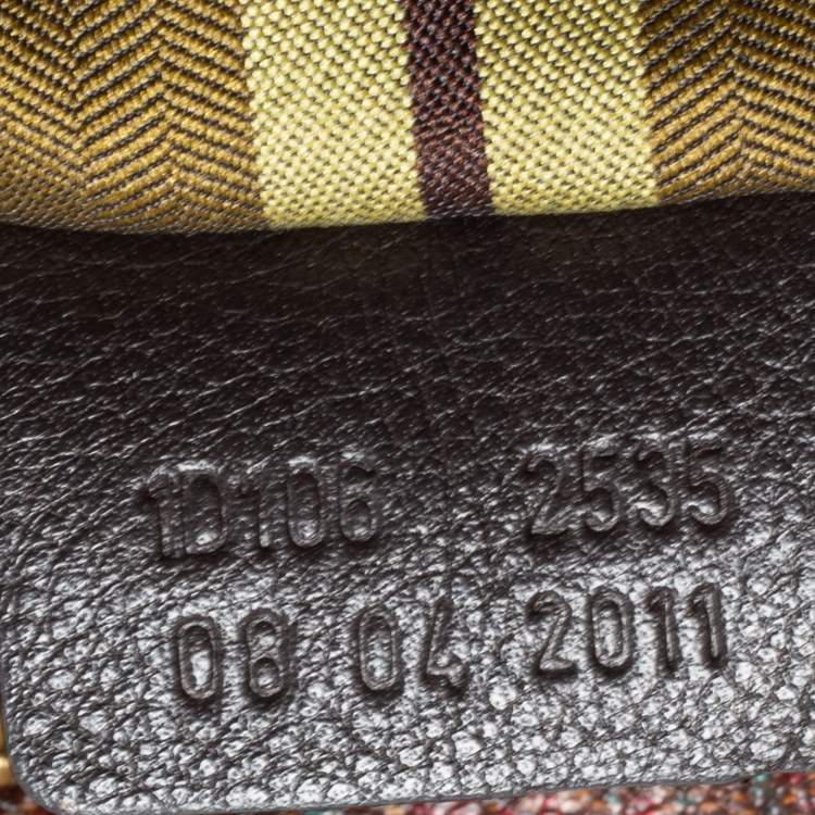 Pre Owned Etro Green/Brown Paisley Print Coated Canvas and Snakeskin Embossed Leather Chain Boston Bag