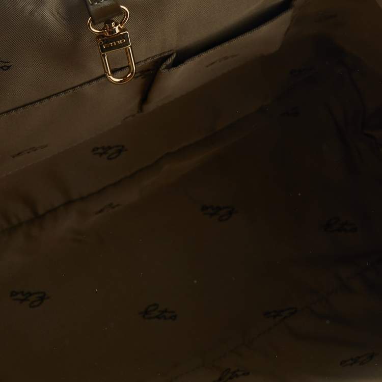 Pre Owned Etro Multicolor Paisley Print Coated Canvas and Leather Shopper Tote