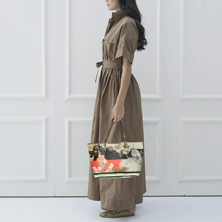 Pre Owned Etro Multicolor Paisley Print Coated Canvas and Leather Shopper Tote