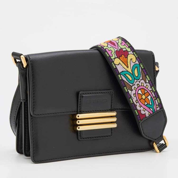 Pre Owned Etro Black Leather Shoulder Bag