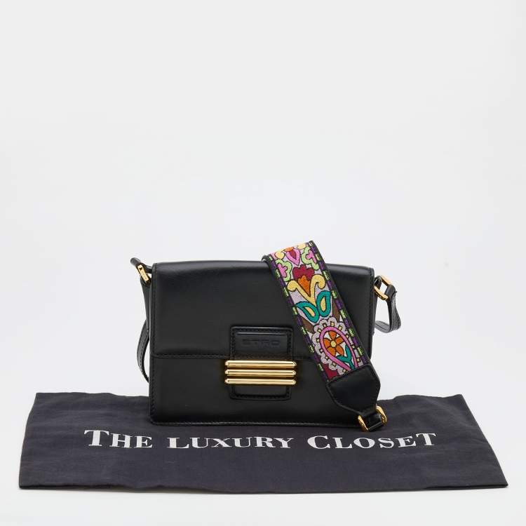 Pre Owned Etro Black Leather Shoulder Bag