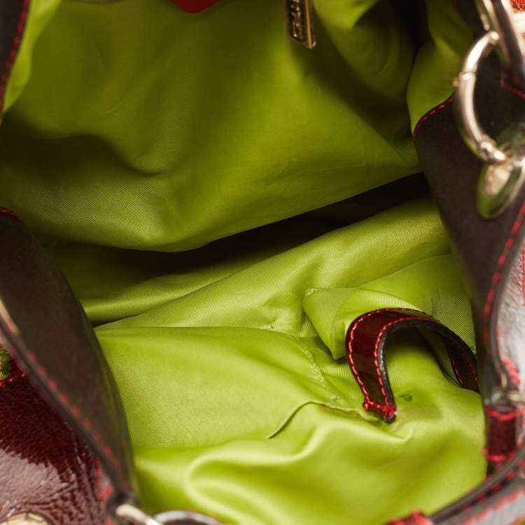 Pre Owned Etro Multicolor Paisley Velvet  and Patent Leather Shoulder Bag 