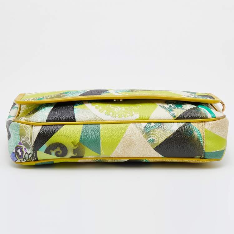 Pre Owned Etro Multicolor Paisley Printed Coated Canvas and Leather Flap Shoulder Bag