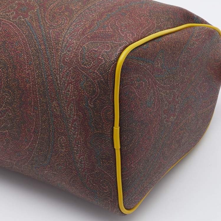 Pre Owned Etro Multicolour Paisley Print Coated Canvas and Leather Bowler Bag