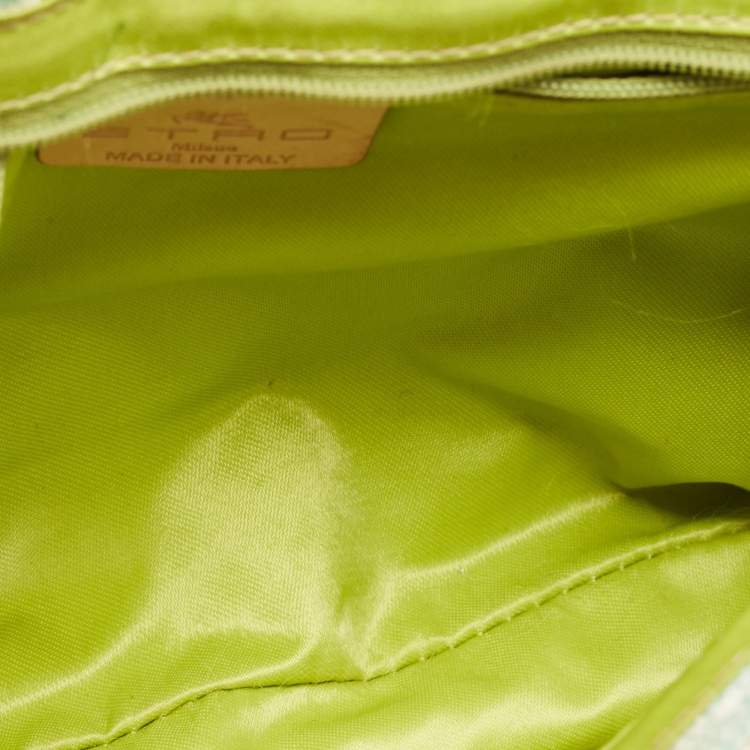 Pre Owned Etro Multicolor Paisley Coated Canvas and Leather Shoulder Bag