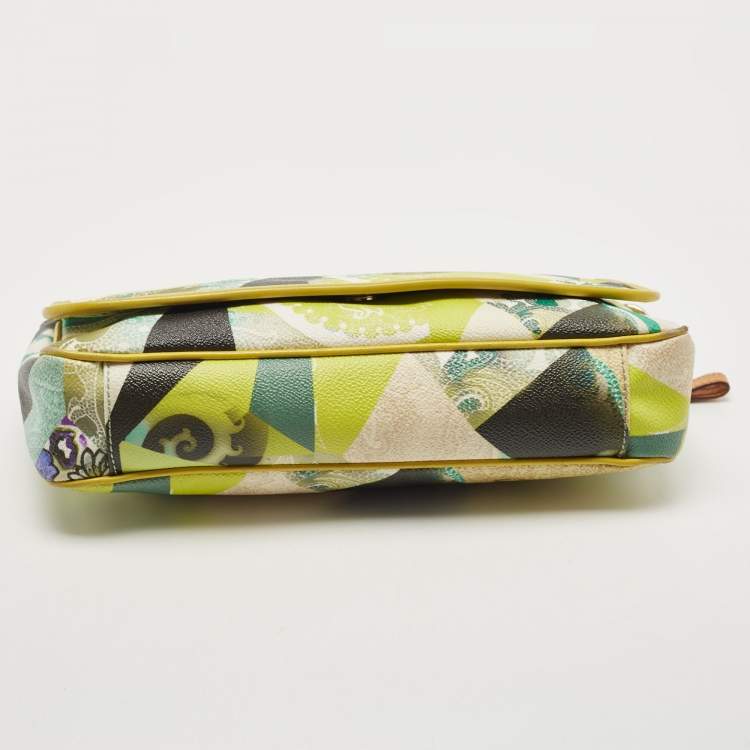 Pre Owned Etro Multicolor Paisley Coated Canvas and Leather Shoulder Bag