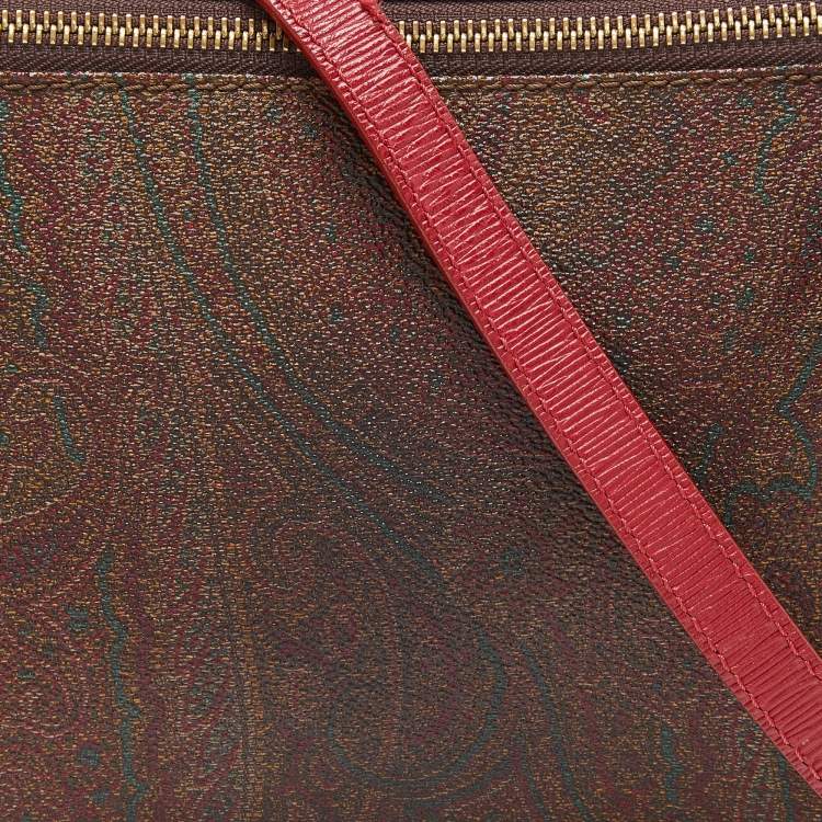 Pre Owned Etro Multicolor Paisley Print Coated Canvas and Leather Top Handle Bag