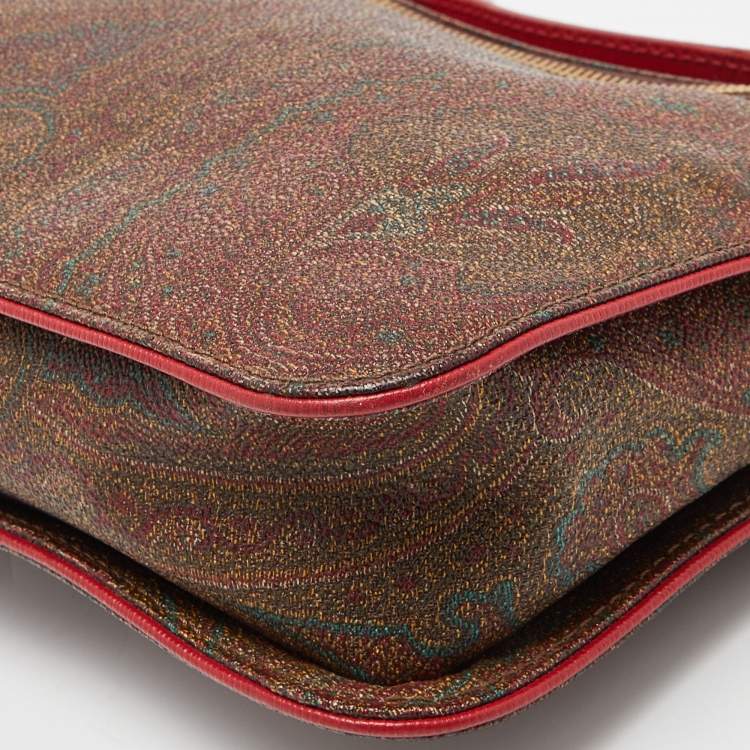 Pre Owned Etro Multicolor Paisley Print Coated Canvas and Leather Top Handle Bag