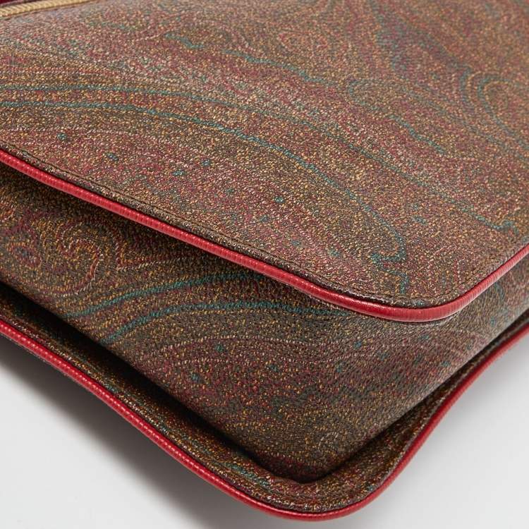 Pre Owned Etro Multicolor Paisley Print Coated Canvas and Leather Top Handle Bag
