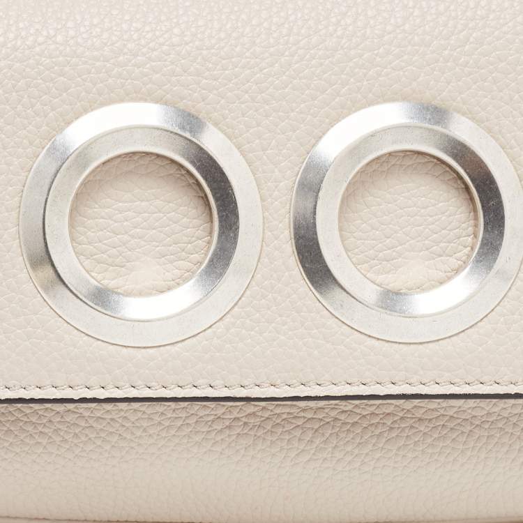 Pre Owned Etro Beige Leather Eylet Flap Shoulder Bag