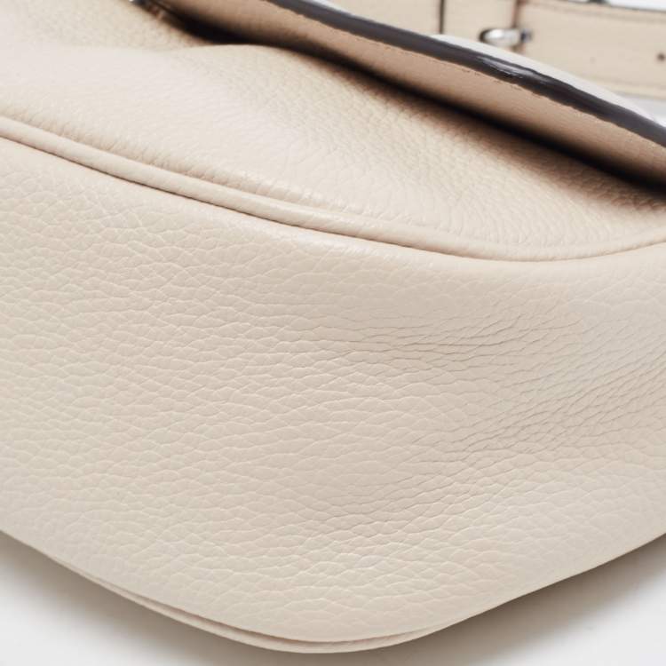 Pre Owned Etro Beige Leather Eylet Flap Shoulder Bag