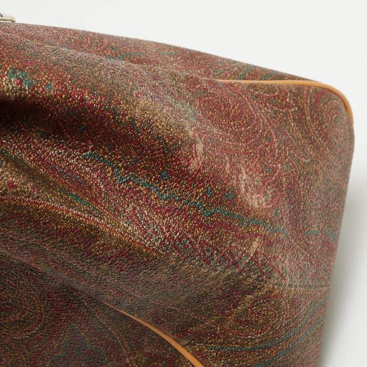 Pre Owned Etro Multicolor Paisley Print Coated Canvas and Leather Tote