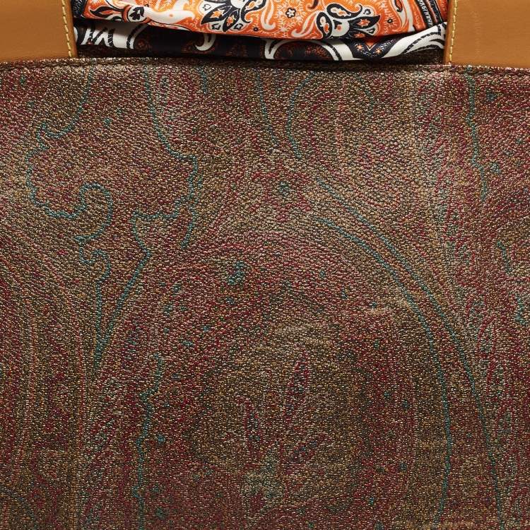 Pre Owned Etro Multicolor Paisley Print Coated Canvas and Leather Tote