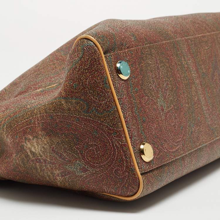 Pre Owned Etro Multicolor Paisley Print Coated Canvas and Leather Tote