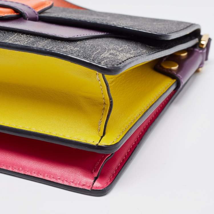 Pre Owned Etro Multicolor Paisley Coated Canvas and Leather Flap Crossbody Bag