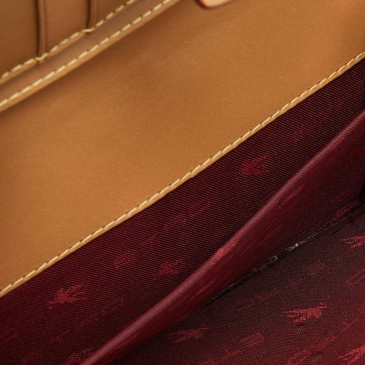 Pre Owned Etro Brown Paisley Print Coated Canvas Trifold Continental Wallet