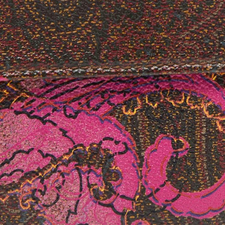 Pre Owned Etro Multicolor Paisley Printed Coated Canvas Compact Wallet