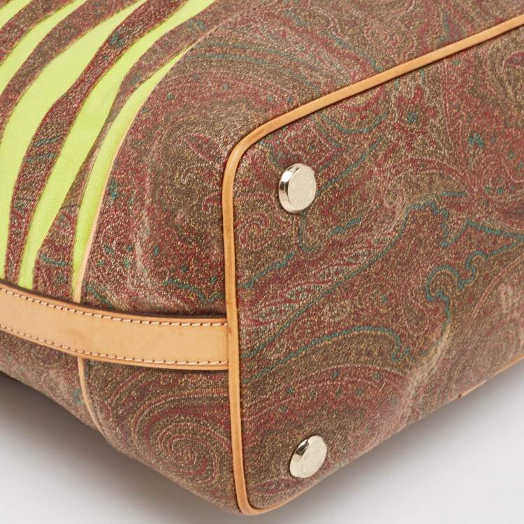 Pre Owned Etro Multicolor Paisley Print Coated Canvas and Leather Tassel Bucket Bag