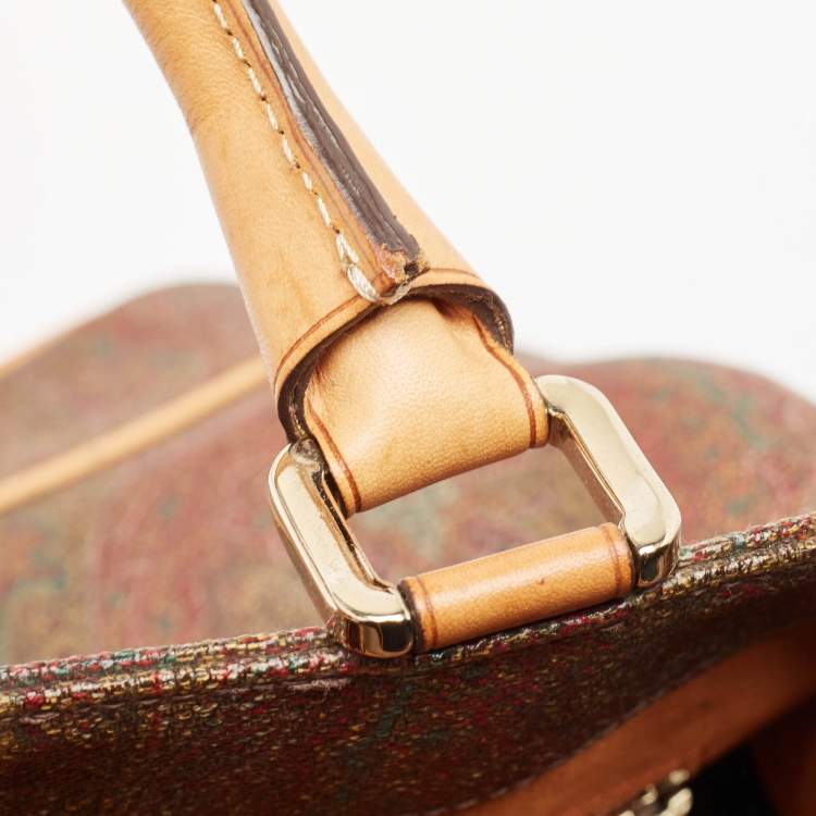 Pre Owned Etro Multicolor Paisley Print Coated Canvas and Leather Tassel Bucket Bag