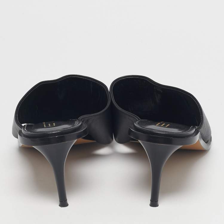 Pre Owned Etro Black Leather Slip On Slide Sandals Size 39